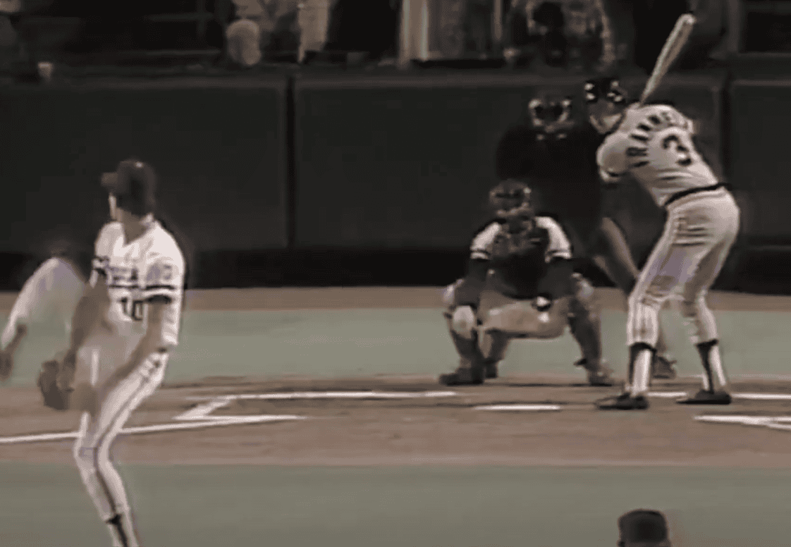 Alan Trammell making a play, showcasing his defensive skills for the Tigers.